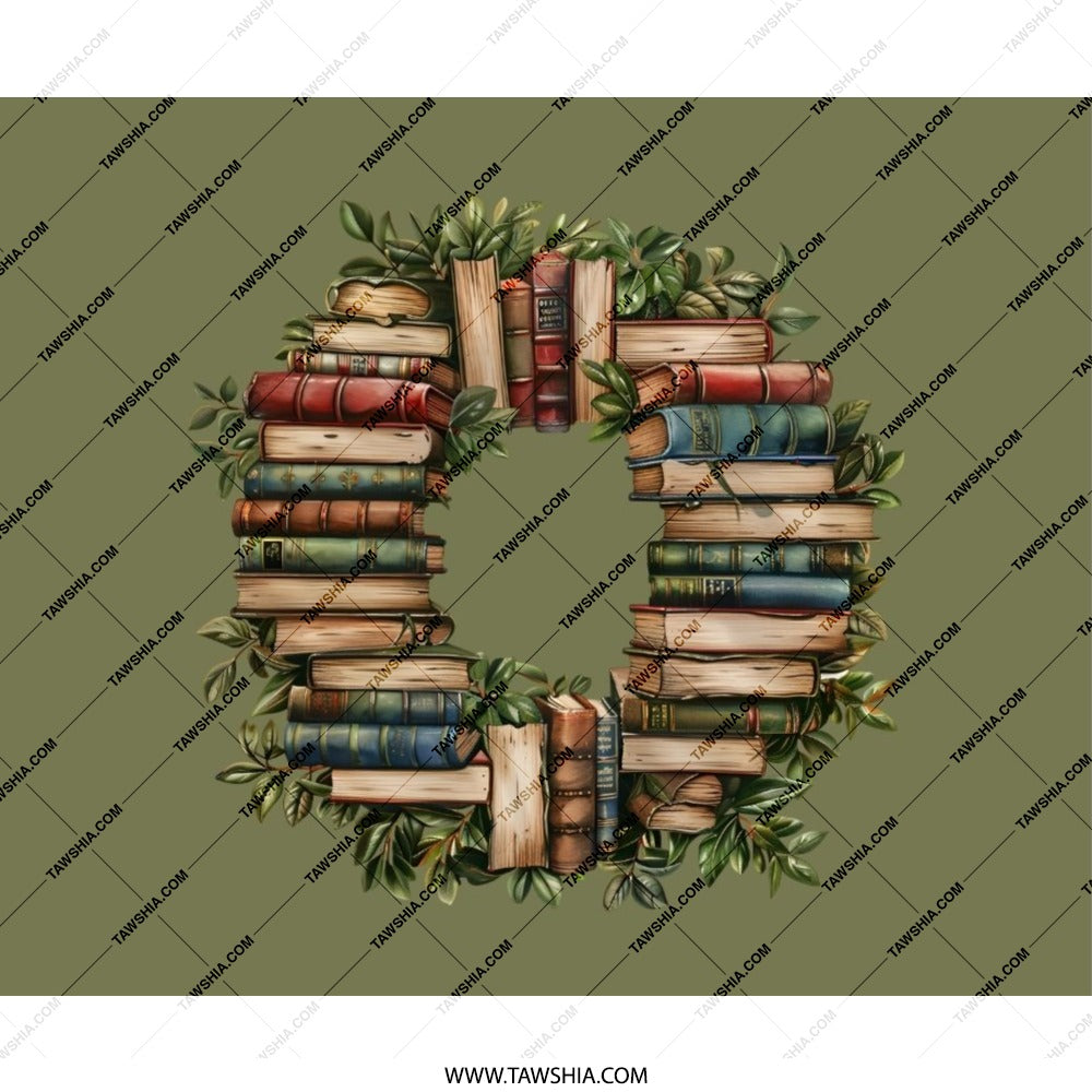 Book Wreath Mouse Pad, Reading Lover Gift, Librarian Present, Bookish Decor, Literary Gift, Teacher Appreciation, Book Lover Gift - Tawshia