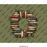 Book Wreath Mouse Pad, Reading Lover Gift, Librarian Present, Bookish Decor, Literary Gift, Teacher Appreciation, Book Lover Gift - Tawshia
