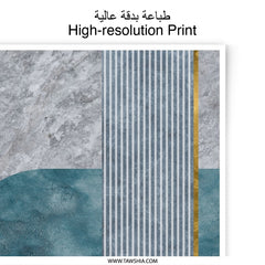 Abstract Geometric Photographic Print, Teal Marble Wall Art, Modern Art Print, Contemporary Home Decor, Minimalist Design - Tawshia
