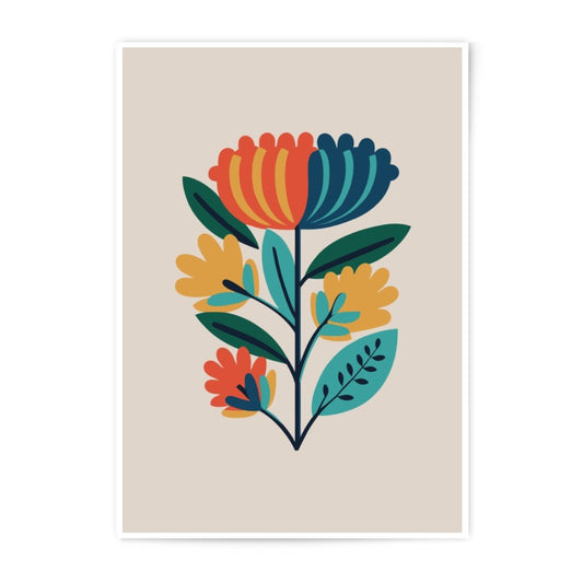 Abstract Floral Photographic Print, Modern Flower Wall Art, Botanical Illustration, Colorful Home Decor, Scandinavian Style Print - Tawshia
