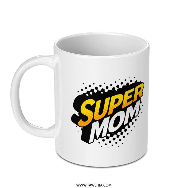 Super Mom Design White Coffee Mug Product