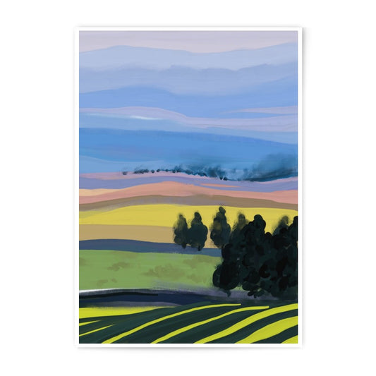 Colorful Field Photographic Print, Landscape Painting Art Print, Home Decor Wall Art, Farmhouse Style, Nature Photography, Scenic View - Tawshia