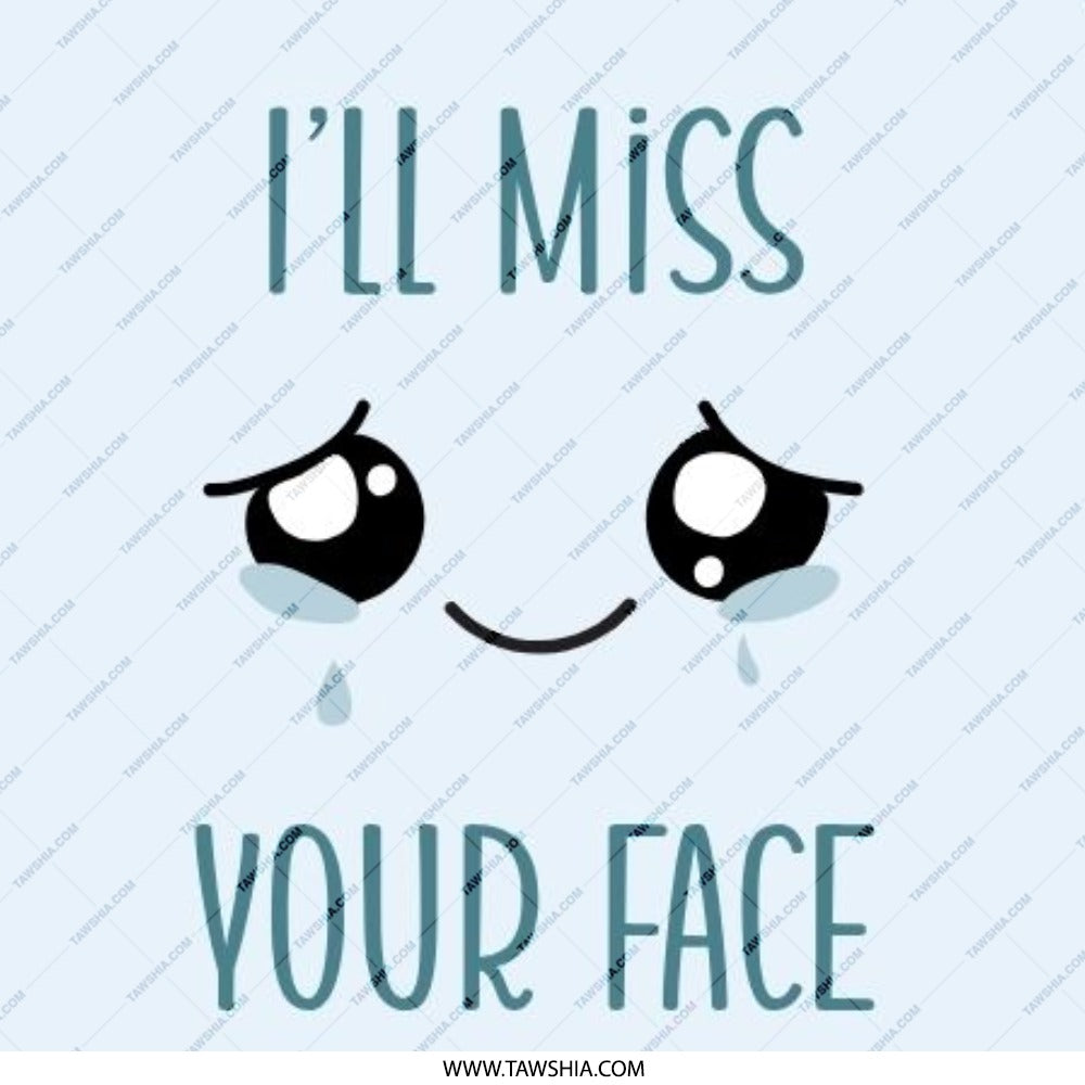 I'll Miss Your Face Pinback Button, Goodbye Gift, Farewell Button, Cute Kawaii, Leaving Present, Going Away Gift, Sad Face Pin Buttons - Tawshia