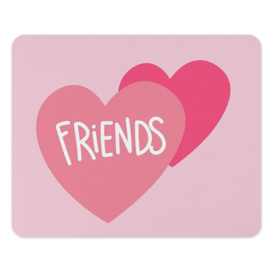 Friends Heart Mouse Pad, Pink Heart Design, Cute Desk Accessory, Best Friend Gift, Office Decor, Computer Mousepad, Gaming Mouse Mat - Tawshia