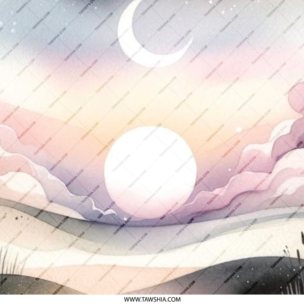 Celestial Watercolor Pinback Button, Moon Pin Button, Pastel Landscape Button, Artsy Badge, Celestial Jewelry, Aesthetic Button - Tawshia