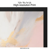 Abstract Wall Art, Blush Pink, Gold Accent Decor, Modern Art Print, Home Decor, Living Room Art, Elegant Wall Hanging - Tawshia