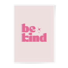 Be Kind Photographic Print, Pink Wall Art, Positive Message Poster, Inspirational Decor, Trendy Home Accent, Sparkle Art - Tawshia