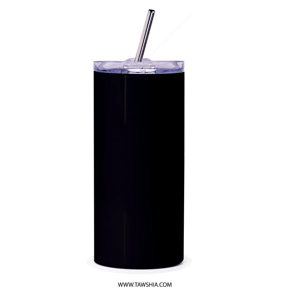 Sleek Black Insulated Tumbler with Straw Cup product type