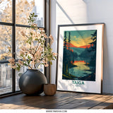 Taiga Forest Wall Art, Nature Scenery Print, Landscape Wall Decor, Modern Art Print, Forest Artwork, Wall Decor, Scenic View - Tawshia