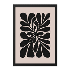 Minimalist Abstract Wall Art, Black Botanical Print, Contemporary Home Decor, Modern Art Printable, Aesthetic Poster, Framed Art - Tawshia