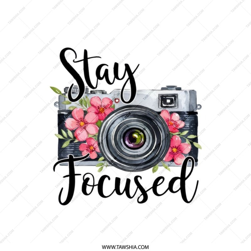 Stay Focused Pillow, Camera Pillow, Photographer Gift, Floral Pillow, Photography Decor, Home Decor Pillow, Living Room Decor - Tawshia