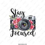 Stay Focused Pillow, Camera Pillow, Photographer Gift, Floral Pillow, Photography Decor, Home Decor Pillow, Living Room Decor - Tawshia