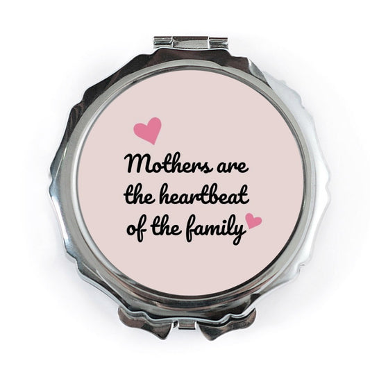 Mothers Heartbeat Pocket Mirror, Family Love Mirror, Mom Gift Idea, Mothers Day Gift, Compact Mirror, Travel Mirror, Makeup Mirror - Tawshia