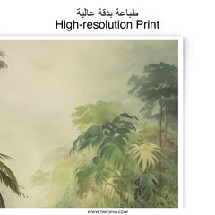 Lush Waterfall Photographic Print, Tropical Rainforest Art, Jungle Landscape Photography, Serene Nature Scene, Exotic Wall Decor - Tawshia