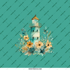 Lighthouse Pocket Mirror, Floral Pocket Mirror, Nautical Compact Mirror, Travel Mirror, Gifts for Her, Elegant Pocket Mirror, Cute Mirror - Tawshia