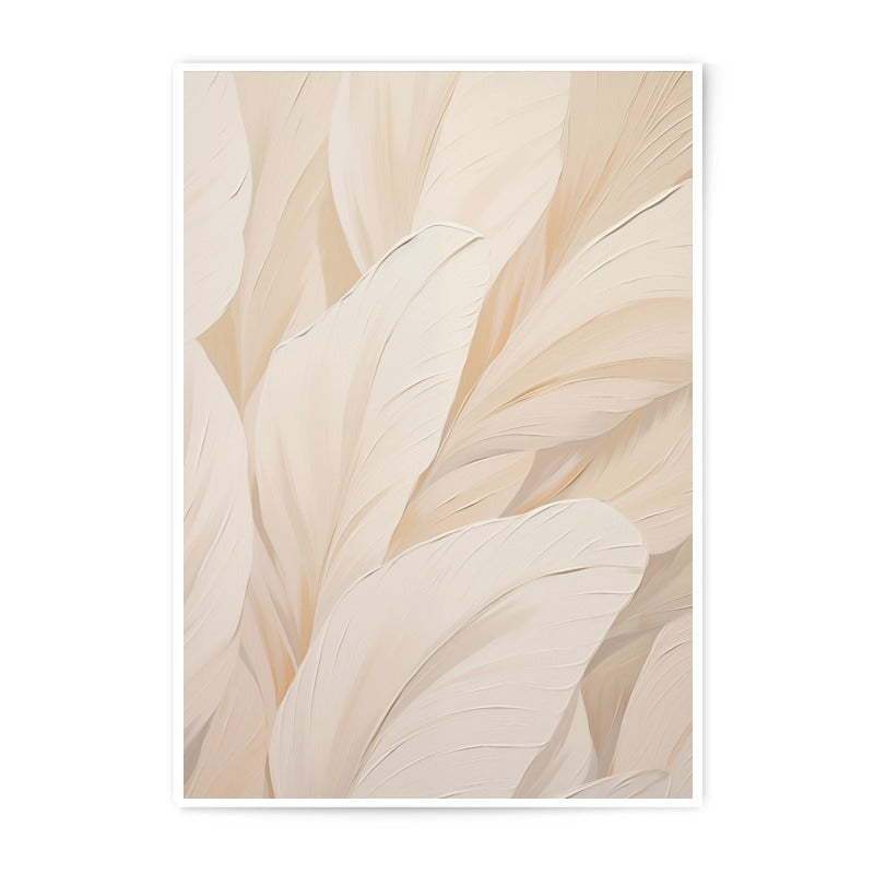 Beige Feathers Photographic Print, Abstract Art, Neutral Decor, Modern Wall Art, Minimalist Print, Home Decor, Stylish Gift Idea - Tawshia