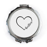 Besties Heart Pocket Mirror, Best Friend Gift, Friendship Mirror, Cosmetic Mirror, Travel Mirror, Cute Pocket Mirror, Gift for Bestie - Tawshia