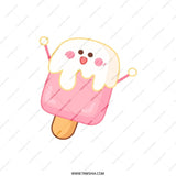 Cute Ice Cream Pillow, Kawaii Popsicle Throw Pillow, Pink Dessert Cushion, Food Lover Gift, Sweet Treat Decor, Children's Room Pillow - Tawshia