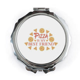 Pizza Is My Best Friend Pocket Mirror, Foodie Gift, Cute Mirror, Gift for Pizza Lover, Funny Compact Mirror, Best Friend Gift - Tawshia