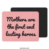 Mothers Day Mouse Pad, Hero Mom, Gift for Mother, Mom Hero Mousepad, Inspirational Quote Desk Decor, Pink Mouse Pad, Office Gift - Tawshia