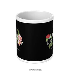 Stylish Floral Print Black Mug Coffee Product