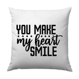 Heart Smile Pillow, Decorative Pillow, Love Quote Pillow, Home Decor Pillow, Throw Pillow, Gift Idea Pillow, Heart Pillow, Smile Pillow - Tawshia