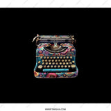 Typewriter Backpack, Unique Backpack, Stylish Backpack, School Backpack, Office Backpack, Travel Backpack, Floral Typewriter Design - Tawshia