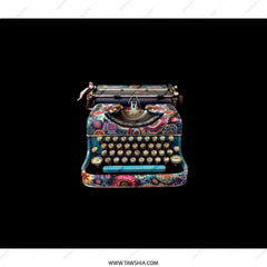 Typewriter Backpack, Unique Backpack, Stylish Backpack, School Backpack, Office Backpack, Travel Backpack, Floral Typewriter Design - Tawshia