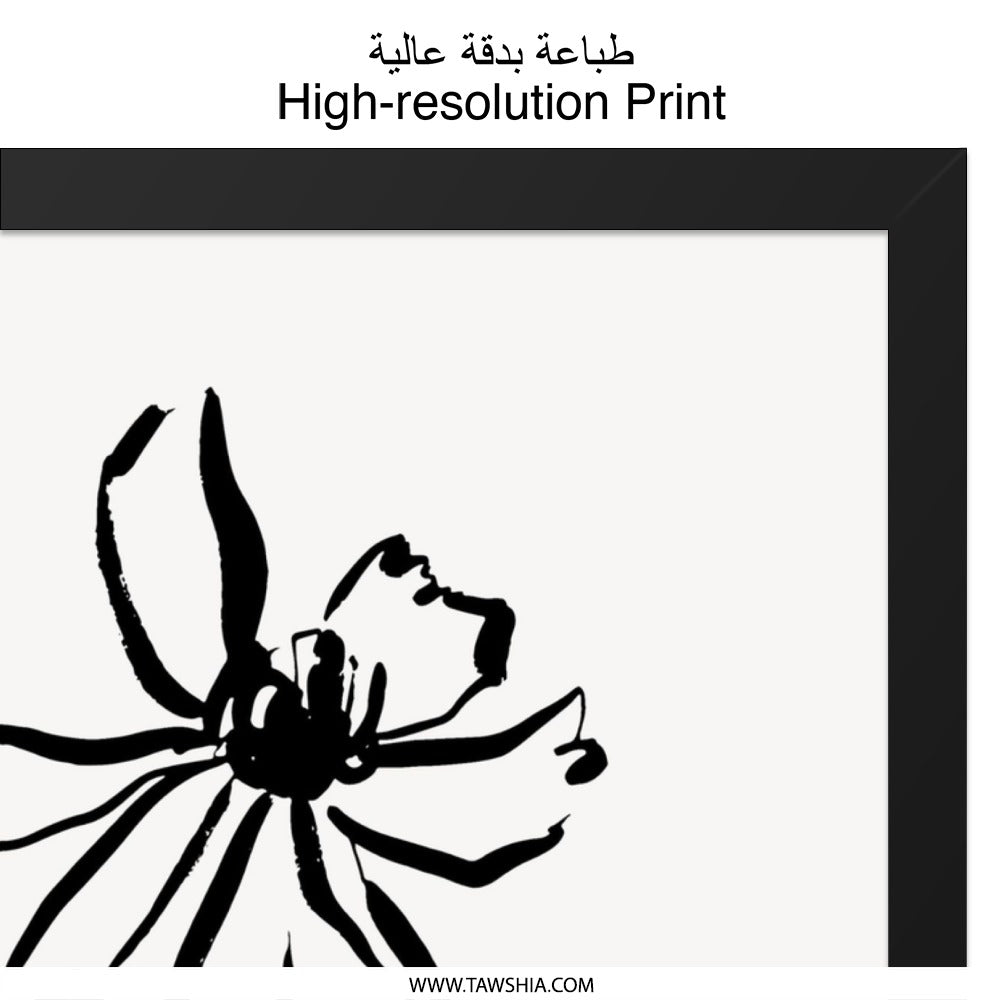 Minimalist Flower Wall Art, Botanical Print, Black and White Floral Art, Simple Line Drawing, Modern Home Decor, Unframed Art - Tawshia