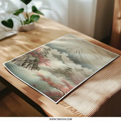 Mount Fuji Art, Japanese Landscape, Mountain Photographic Print, Cherry Blossom Print, Japan Scenery Photography, Asian Art Print - Tawshia