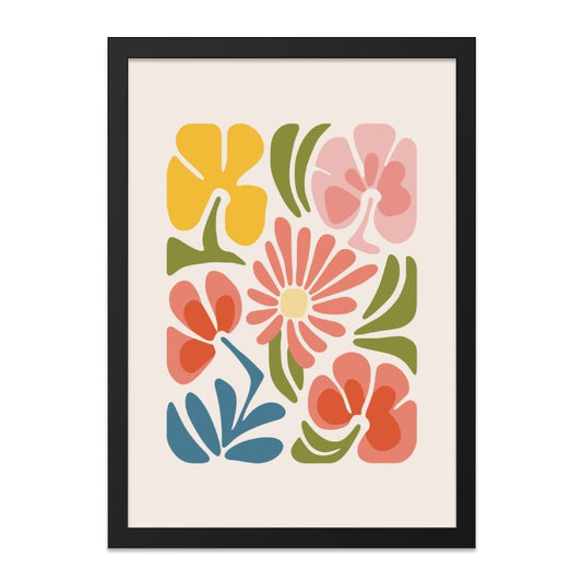 Abstract Floral Wall Art, Modern Flower Print, Colorful Botanical Decor, Groovy Wall Decor, Retro Floral Art Print, Home Wall Decor - Tawshia