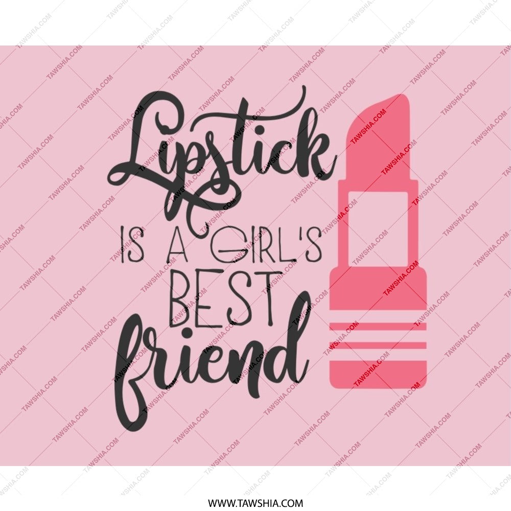 Lipstick Mouse Pad, Girl's Best Friend, Cute Pink Desk Decor, Makeup Lover Gift, Girly Office Accessories - Tawshia
