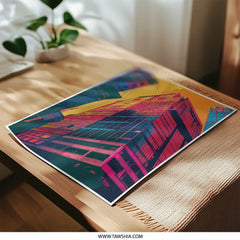 Colorful Cityscape Photographic Print, Abstract Architecture, Urban Art, Modern Home Decor, Unique Wall Art, City Building Print - Tawshia