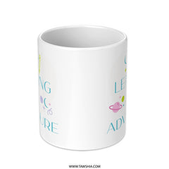 Learning Adventure Mug, Educational Gift, Teacher Appreciation, Book Lover Gift, Inspirational Coffee Cup, Student Gift Idea - Tawshia