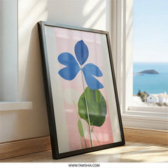 Blue Flower Wall Art Print, Botanical Wall Decor, Floral Illustration Art, Modern Home Decor, Nature Inspired Artwork, Framed Art - Tawshia