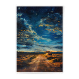 Desert Diner Photographic Print, Night Sky Art, Stars Scenery, Dreamy Landscape, Wall Decor, Home Decor - Tawshia