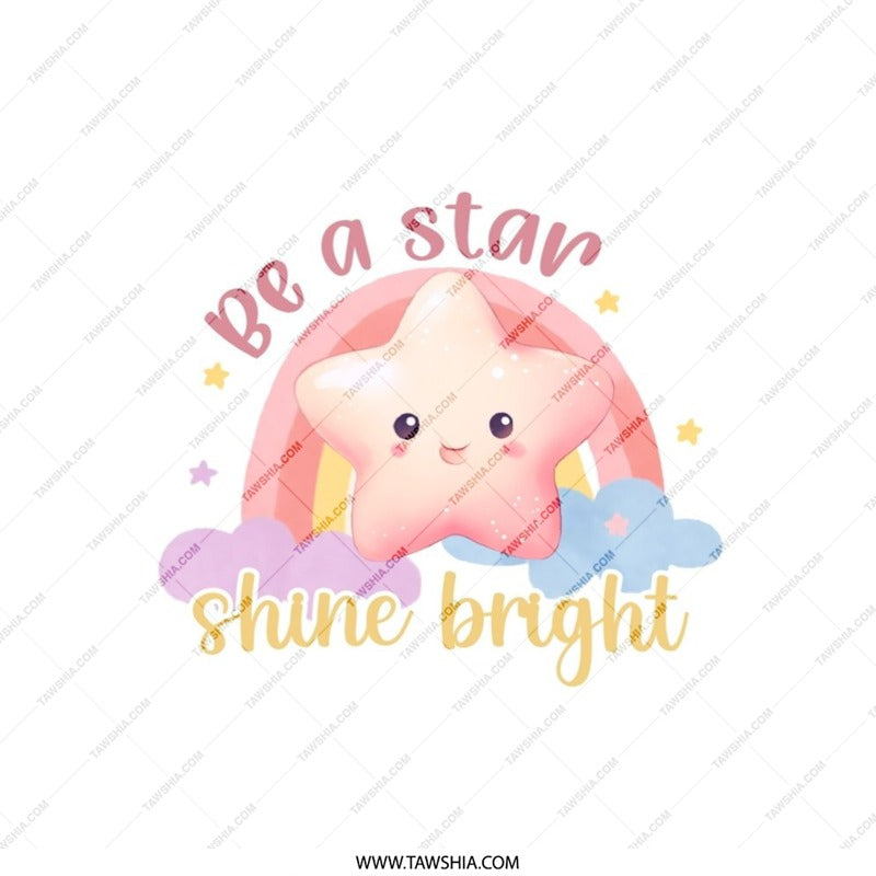 Be a Star Pillow, Shine Bright Pillow, Cute Star Pillow, Rainbow Pillow, Nursery Decor Pillow, Kids Room Pillow, Motivational Pillow - Tawshia