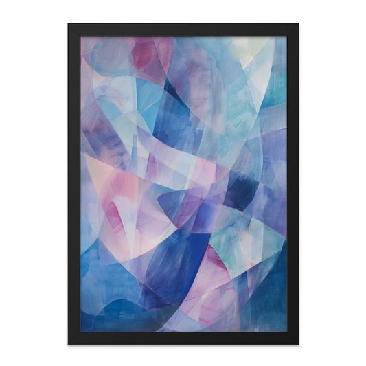 Abstract Wall Art, Blue Purple Painting, Geometric Art Print, Modern Home Decor, Unique Wall Hanging, Colorful Abstract Artwork - Tawshia