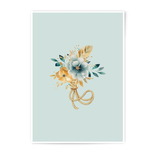 Floral Knot Photographic Prints, Watercolor Flower Art, Decorative Prints, Flower Bouquet Decor, Boho Wall Art, Wall Decor, Home Decoration - Tawshia