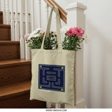 Maze Tote Bag, Geometric Tote, Puzzle Design Bag, Novelty Gift Bag, Unique Tote Bag, Stylish Carryall, Cool Design Tote, Fun Tote Bag - Tawshia