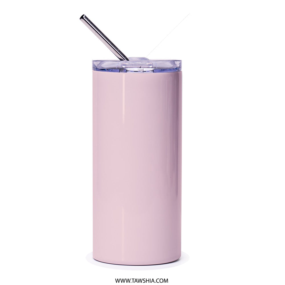 Floral Mason Jar Tumbler, Lemon Tumbler, Pink Watercolor Flower Tumbler, Cute Travel Tumbler, Gift For Her, Summer Tumbler, Beverage Tumbler - Tawshia