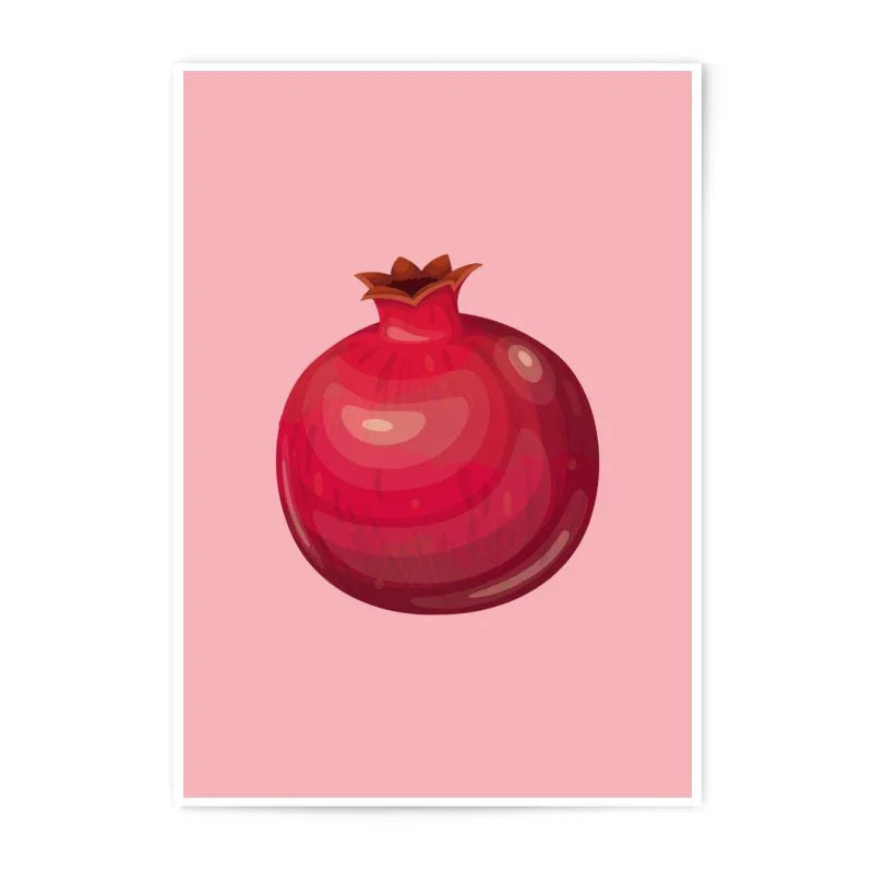 Pomegranate Photographic Print, Fruit Art, Kitchen Decor, Minimalist Wall Art, Food Illustration, Modern Art Print, Still Life Print - Tawshia