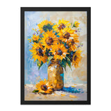 Sunflower Wall Art, Floral Oil Painting, Jar Art, Flower Painting, Summer Decor, Botanical Art Print, Kitchen Wall Decor, Sunflower Artwork - Tawshia