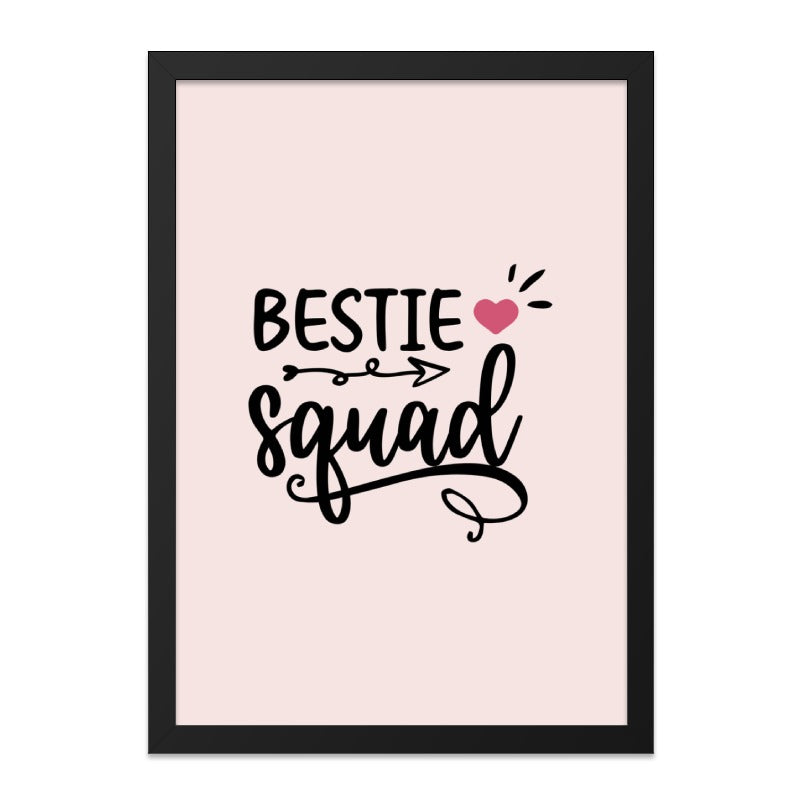Bestie Squad Wall Art, Friendship Decor, Cute Home Decor, Gift For Best Friend, Girl Room Art, Squad Goals Art, Trendy Wall Hanging - Tawshia