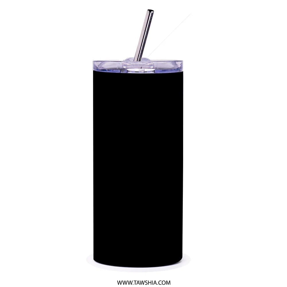 Sleek and Stylish Black Tumbler with Lid and Straw product type