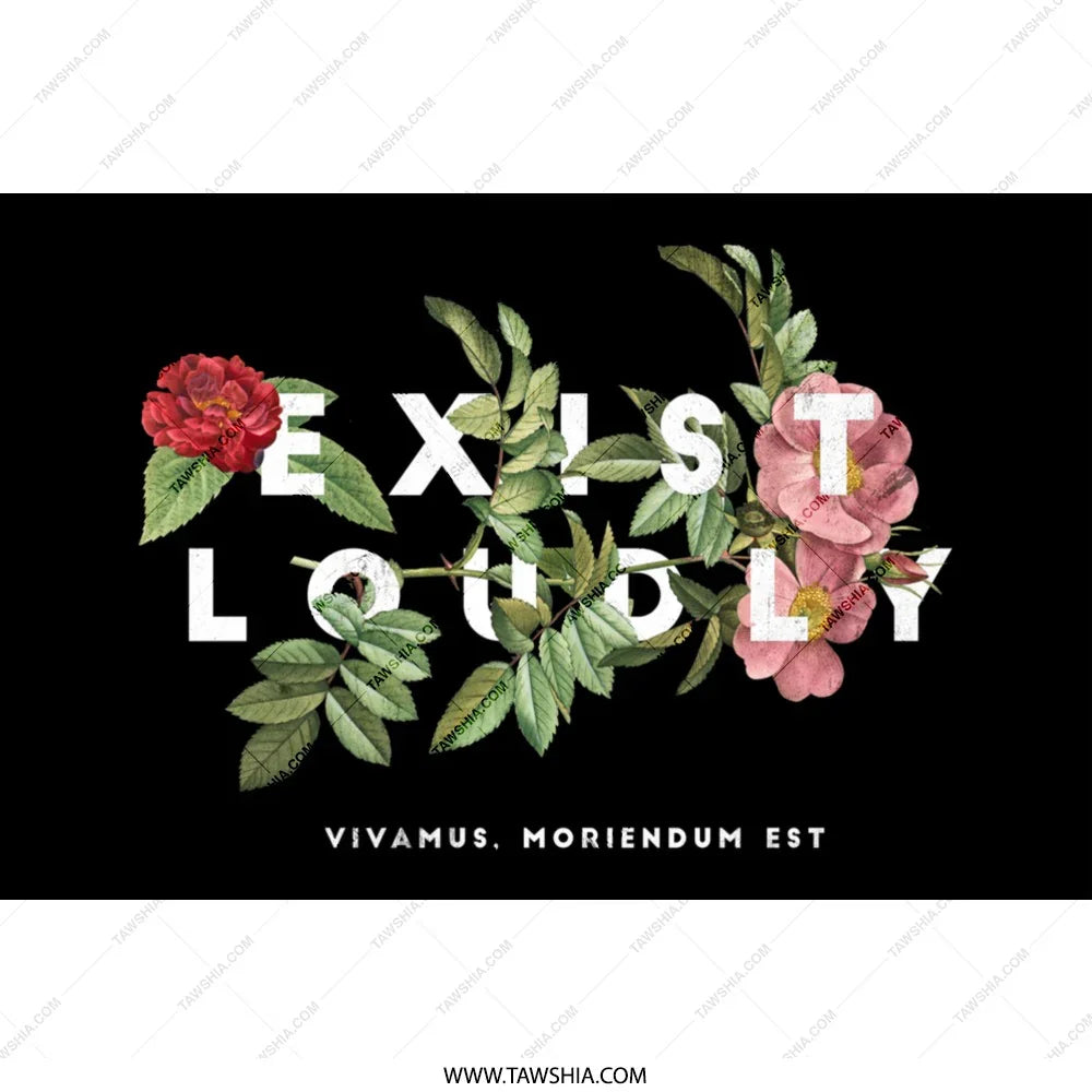 Exist Loudly Floral Vintage Style Poster product