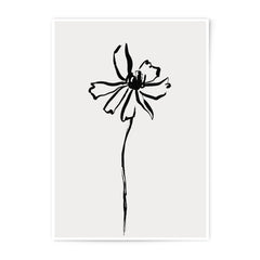Minimalist Flower Photographic Print, Floral Wall Art, Line Art Flower Print, Botanical Print, Black and White Flower Art - Tawshia