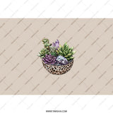 Succulent Crystal Tumbler, Leopard Print Tumbler, Boho Chic Gift, Plant Lover Gift, Stylish Tumbler, Unique Tumbler - Tawshia