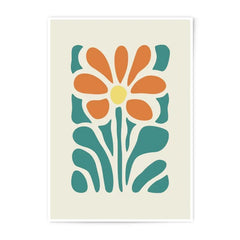 Abstract Floral Photographic Print, Modern Flower Art, Orange and Teal Print, Minimalist Wall Decor, Botanical Print, Home Decor - Tawshia