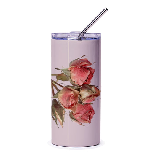 Roses Tumbler, Floral Tumbler, Flower Design, Botanical Tumbler, Pretty Tumbler, Nature Tumbler, Gift For Her, Gift For Mom, Roses Gift - Tawshia